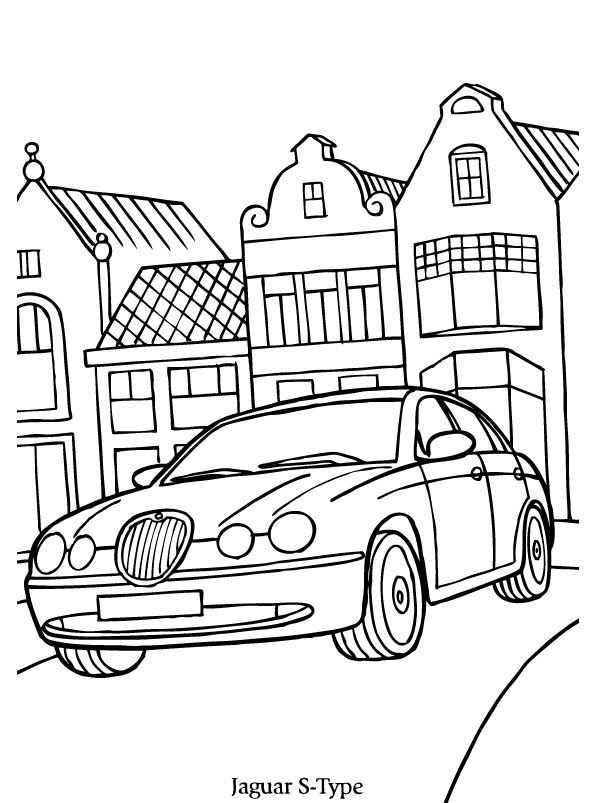 Print Jaguar S Kleurplaat Kleurplaten Automerk Potlood Schetsen
