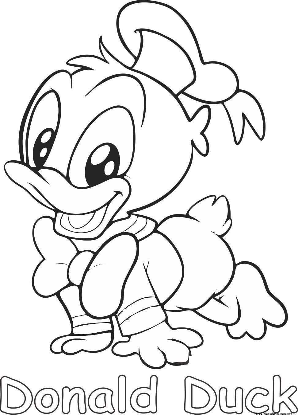 Kleurplaten Baby Donald Duck