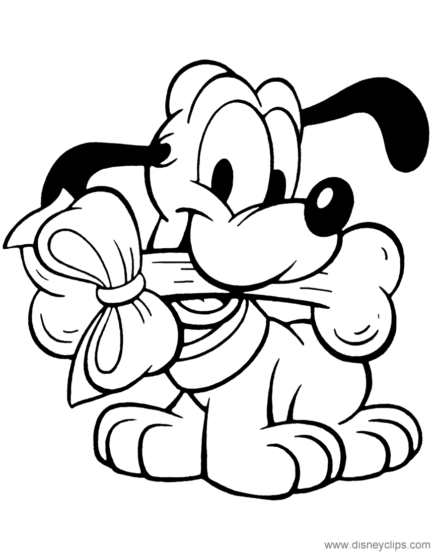 Baby Pluto Christmas Gif 864 1 104 Pixels Disney Coloring Pages Cartoon Coloring Page