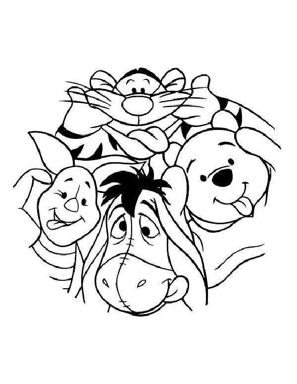 Winnie The Pooh Characters Coloring Pages Uncategorized Face Of Family Winnie The Poo