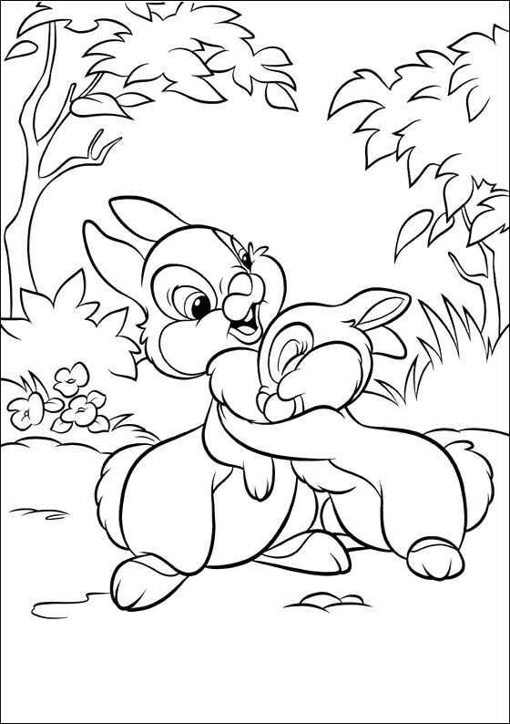 Bambi Thumper The Rabbit Coloring Pages Find Coloring Bunny Coloring Pages Disney Col