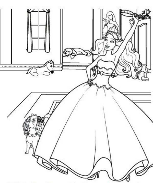 Coloring Page Barbie The Princess And The Popstar Barbi En De Popster Barbie Princess
