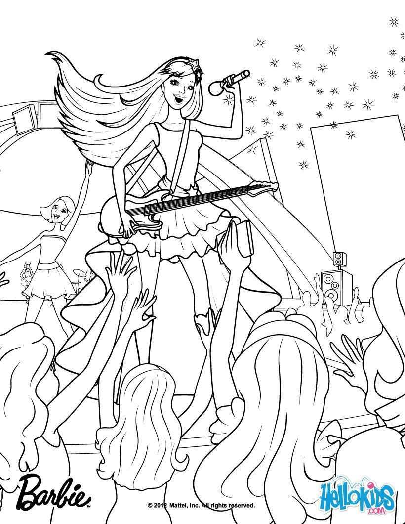 Printable Barbie And Popstar Coloring Page Google Search Barbie Coloring Princess Col