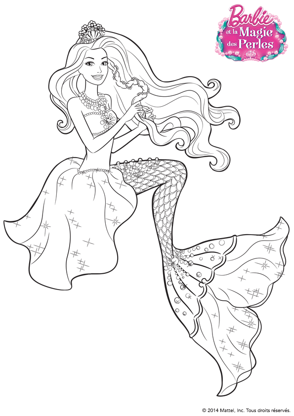 Coloriage Barbie Et La Magie Des Perles 1 Kleurplaten Barbie Zeemeermin