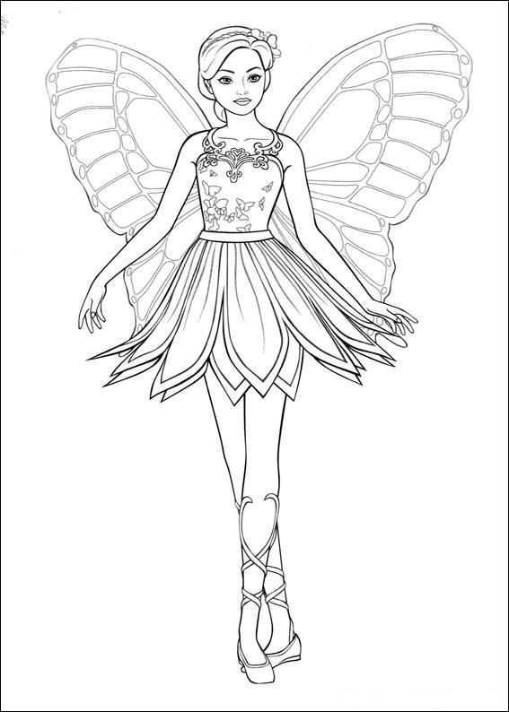 Kids N Fun Coloring Page Barbi Mariposa Barbi Mariposa Fairy Coloring Pages Barbie Co