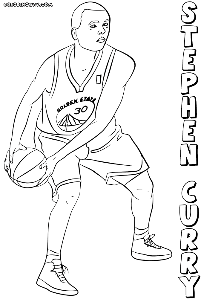 Stephen Curry Basketball Player Coloring Pages Coloring Pages Sports Coloring Pages C