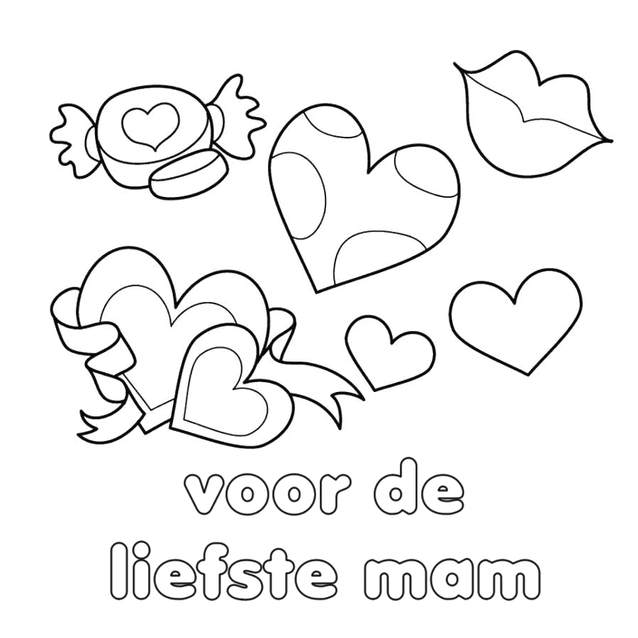 Leuk Voor Kids Kleurplaat Liefste Mama Vaderdag Moederdag Moederdag Knutselen