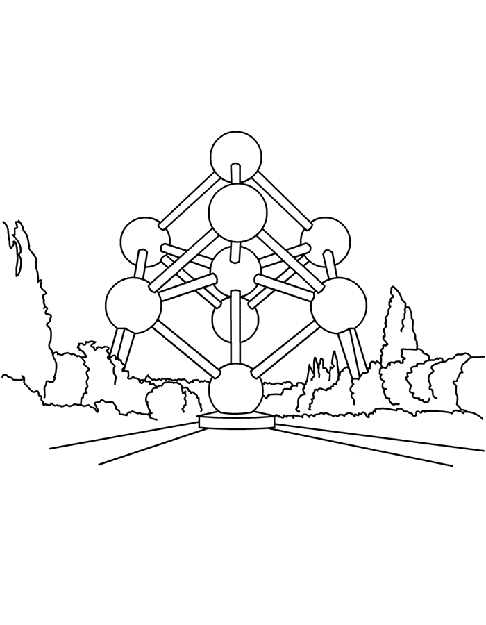 Atomium Belgie Kleurplaten Tekenen