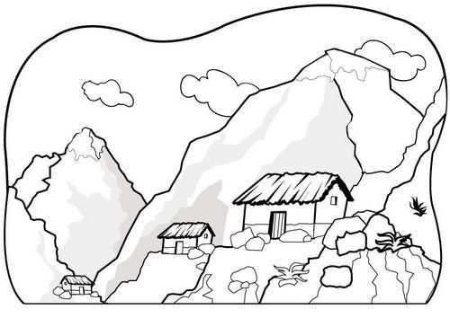 Mountain Coloring Page Bergen Gratis Kleurplaten Krabbel Kunst Tekeningen Kleurplaten