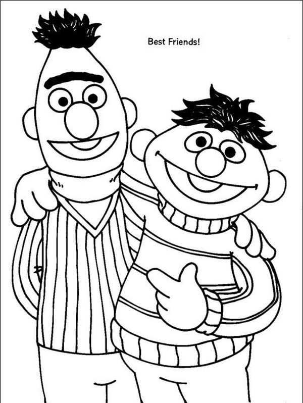 Bert And Ernie Are Best Friend In Sesame Street Coloring Page Sesame Street Coloring