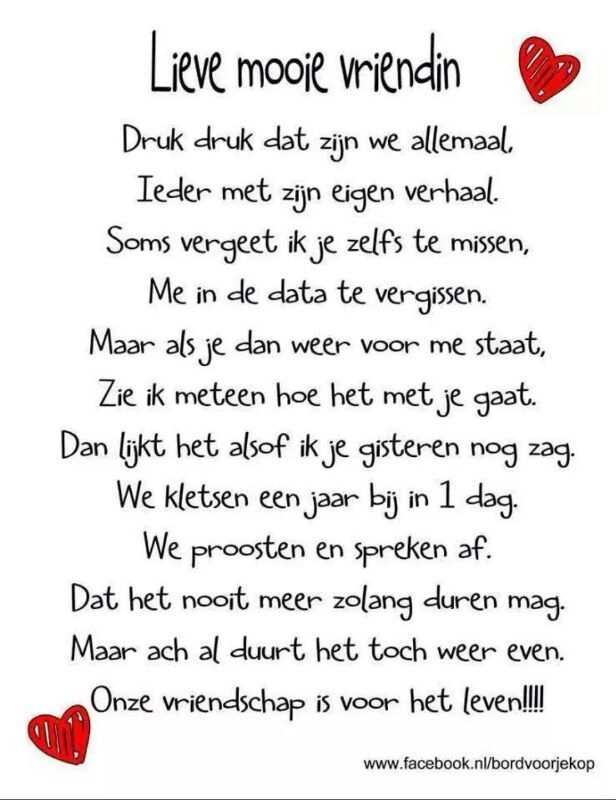 Mooi Gedicht Voor Een Vriendin Teksten Spreuken Woorden