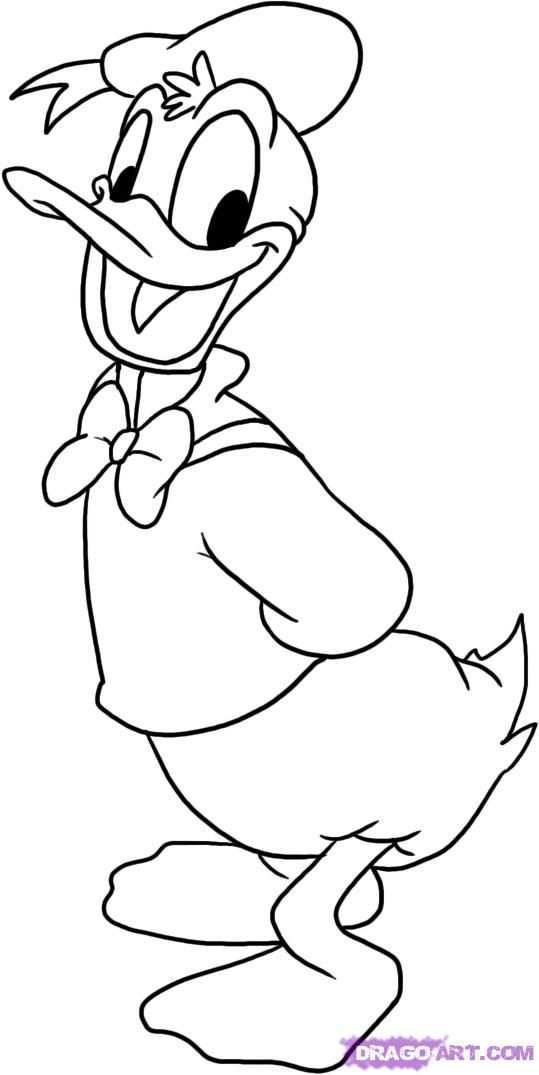 How To Draw Donald Duck Step 5 Easy Cartoon Drawings Cartoon Coloring Pages Disney Coloring Pages