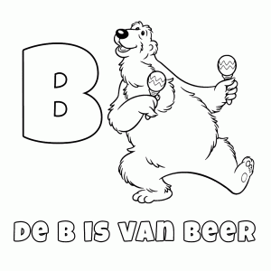 Leuk Voor Kids Dierenalfabet Kleurplaten Kleurplaten Beer Prints