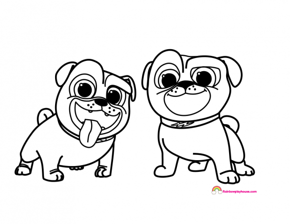 Disney S Puppy Dog Pal S Bingo And Rolly Coloring Page Rainbow Playhouse Coloring Pag