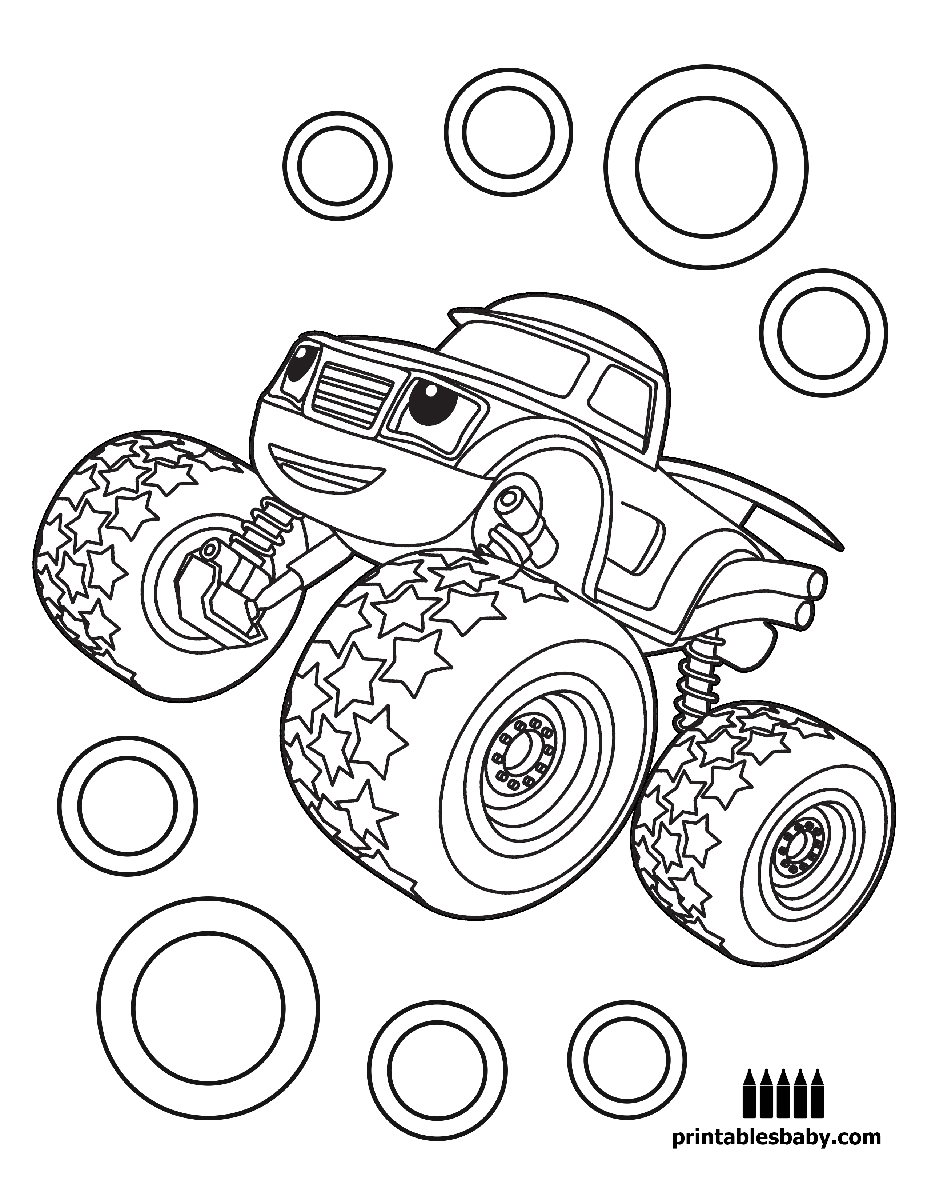 Blaze And The Monster Machines Printables Baby Tractor Coloring Pages Coloring Pages