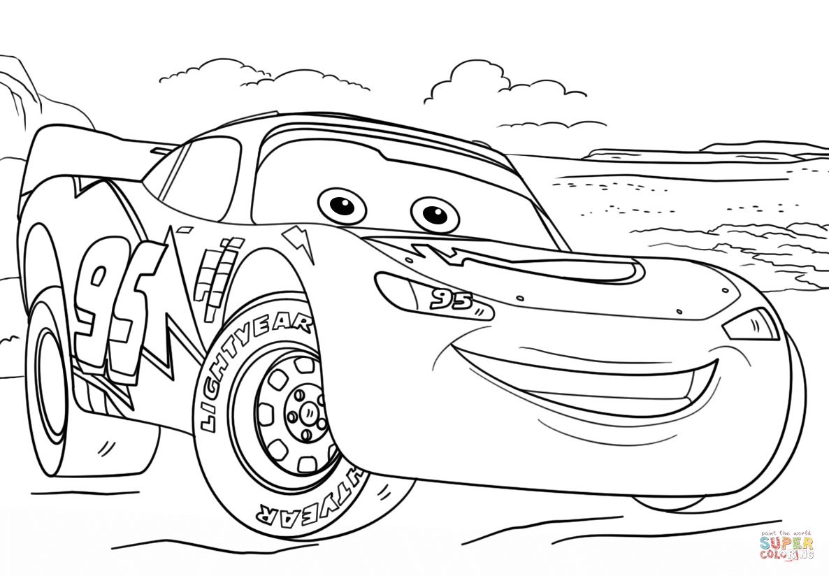Lightning Mcqueen From Cars 3 Super Coloring Cars Coloring Pages Free Coloring Pages