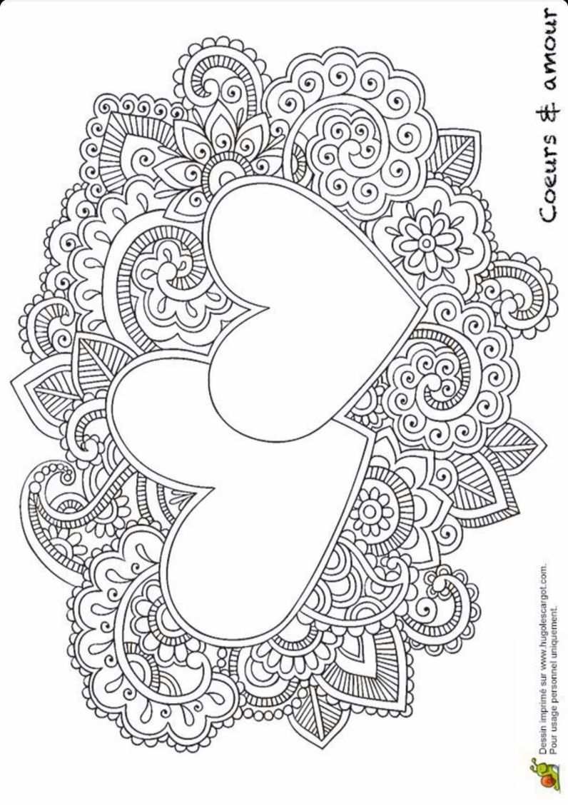 Kleurplaat Hartjes Mandala Coloring Pages Heart Coloring Pages Coloring Pages