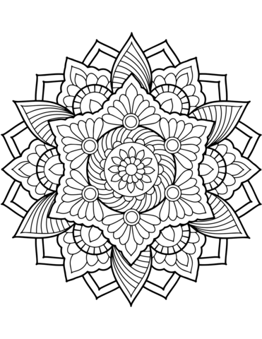 Flower Mandala Coloring Page Mandala Kleurplaten Kleurplaten Mandala