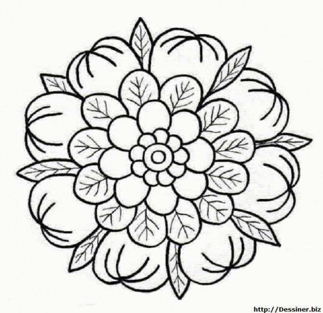 Coloriage Mandala Fleurs Sympathique Dessin Gratuit A Imprimer Mandala Kleurplaten Bl