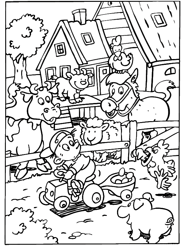 Kleurplaat Boerderij Farm Animal Coloring Pages Farm Coloring Pages Coloring Books