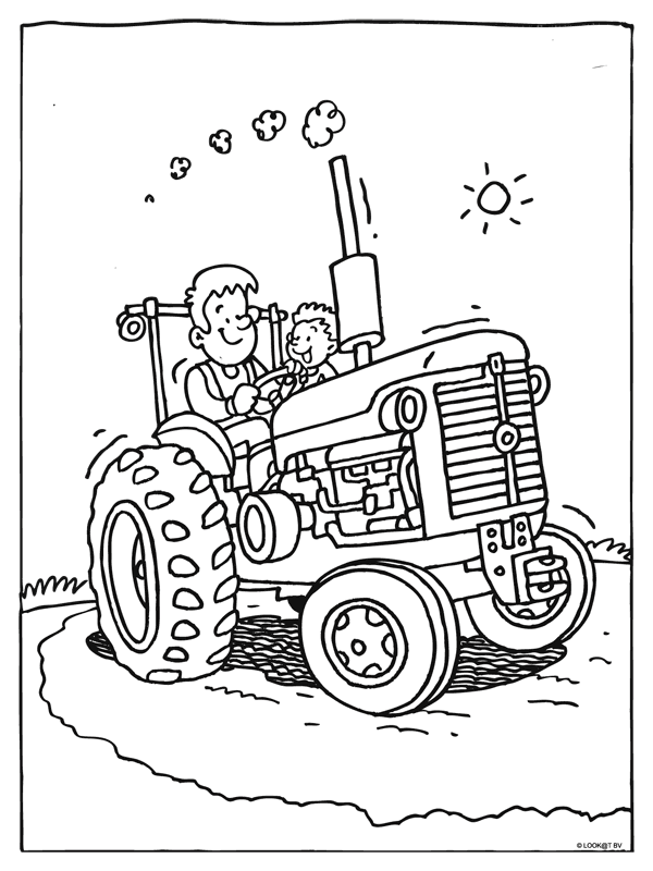 Kleurplaat Tractor Kinderkleurplaten Kleurplaten Boerderij Thema