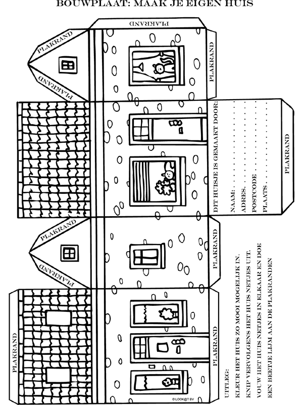 Kleurplaat Bouwplaat Maak Je Eigen Huis Kleurplaten Nl Papieren Huizen Knutselideeen