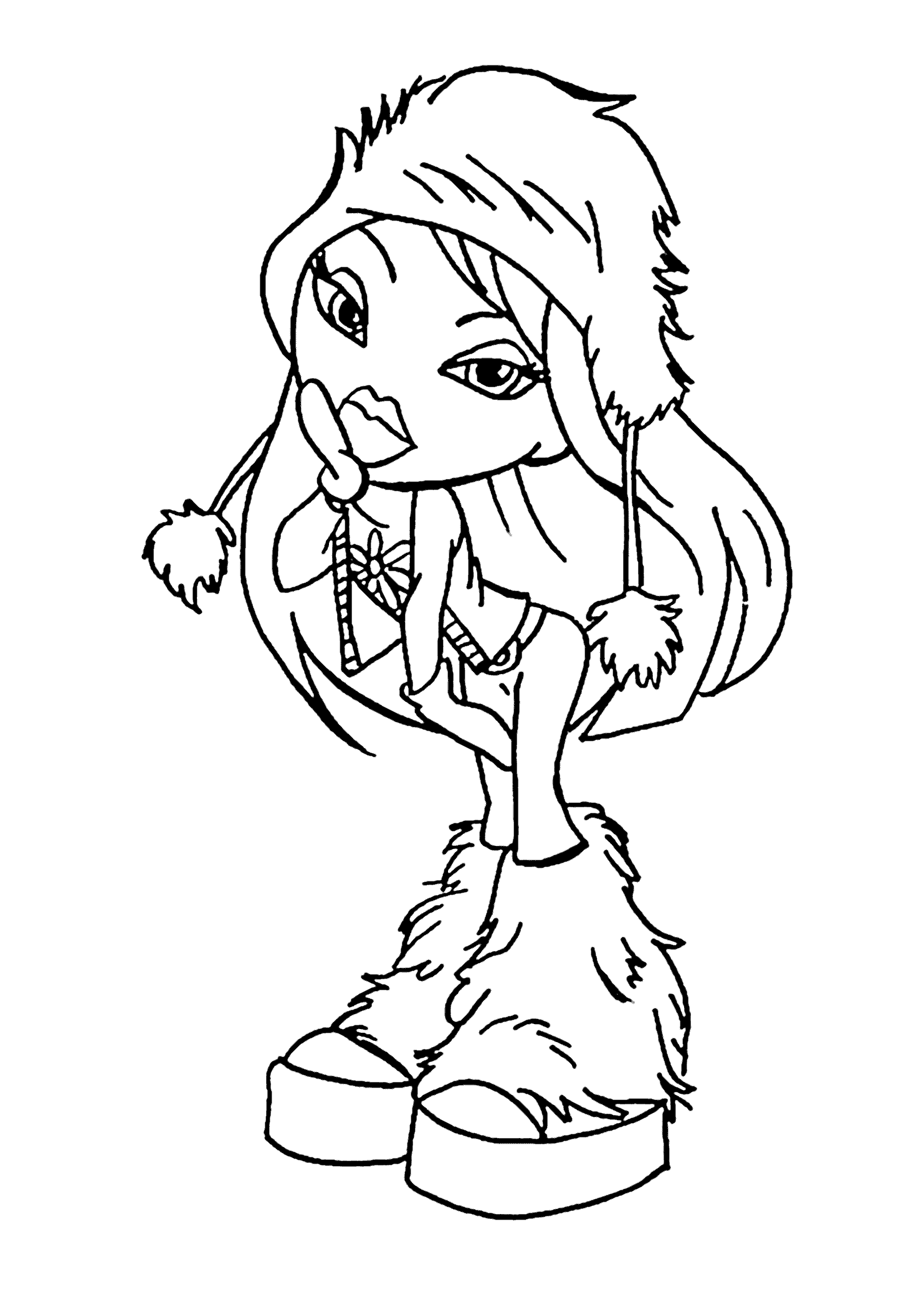 Bratz Winter Style Coloring Pages For Kids Printable Free Disney Princess Coloring Pa