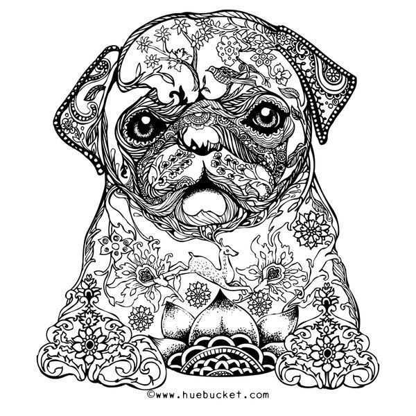 Persian Pug Id 212 By Huebucket By Huebucket Society6 Kleurplaten Mopshond Dieren Kle