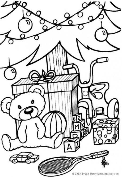 Kleurplaat Cadeautjes Onder De Kerstboom Afb 6433 Bear Coloring Pages Christmas Gift