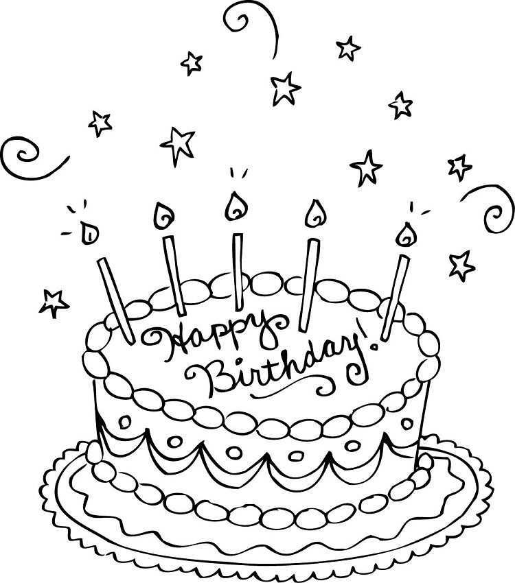 Birthday Cake Coloring Pages Free Printable Buku Mewarnai Buku Warna