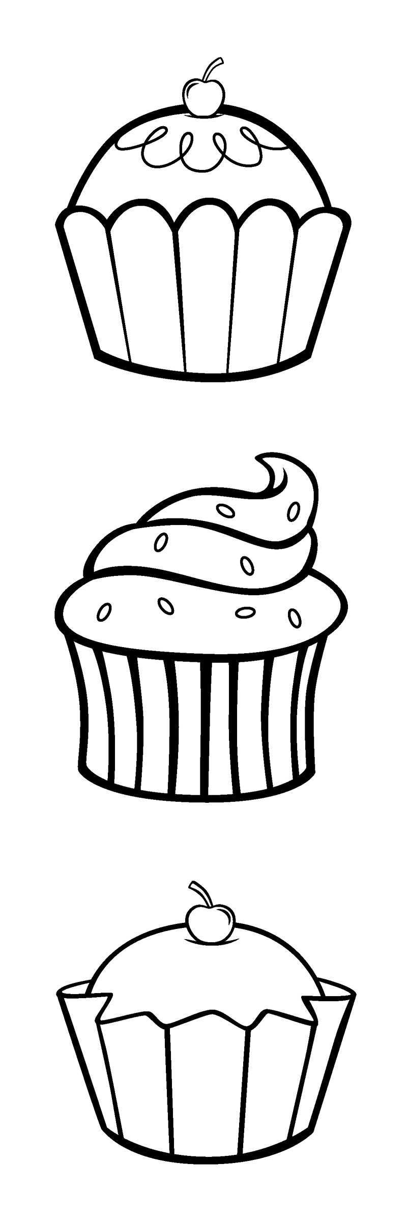 If You Can Print This Pic Of Cupcakes Cuz Their Easy And Fun To Colour Or Draw At All
