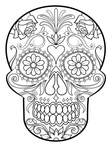 Sugar Skull Coloring Page Free Printable Coloring Pages Skull Coloring Pages Mandala Coloring Pages Halloween Coloring Pages