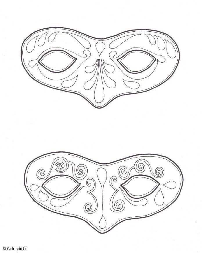 2 Mascaras Carnaval Maskers Kleurplaten