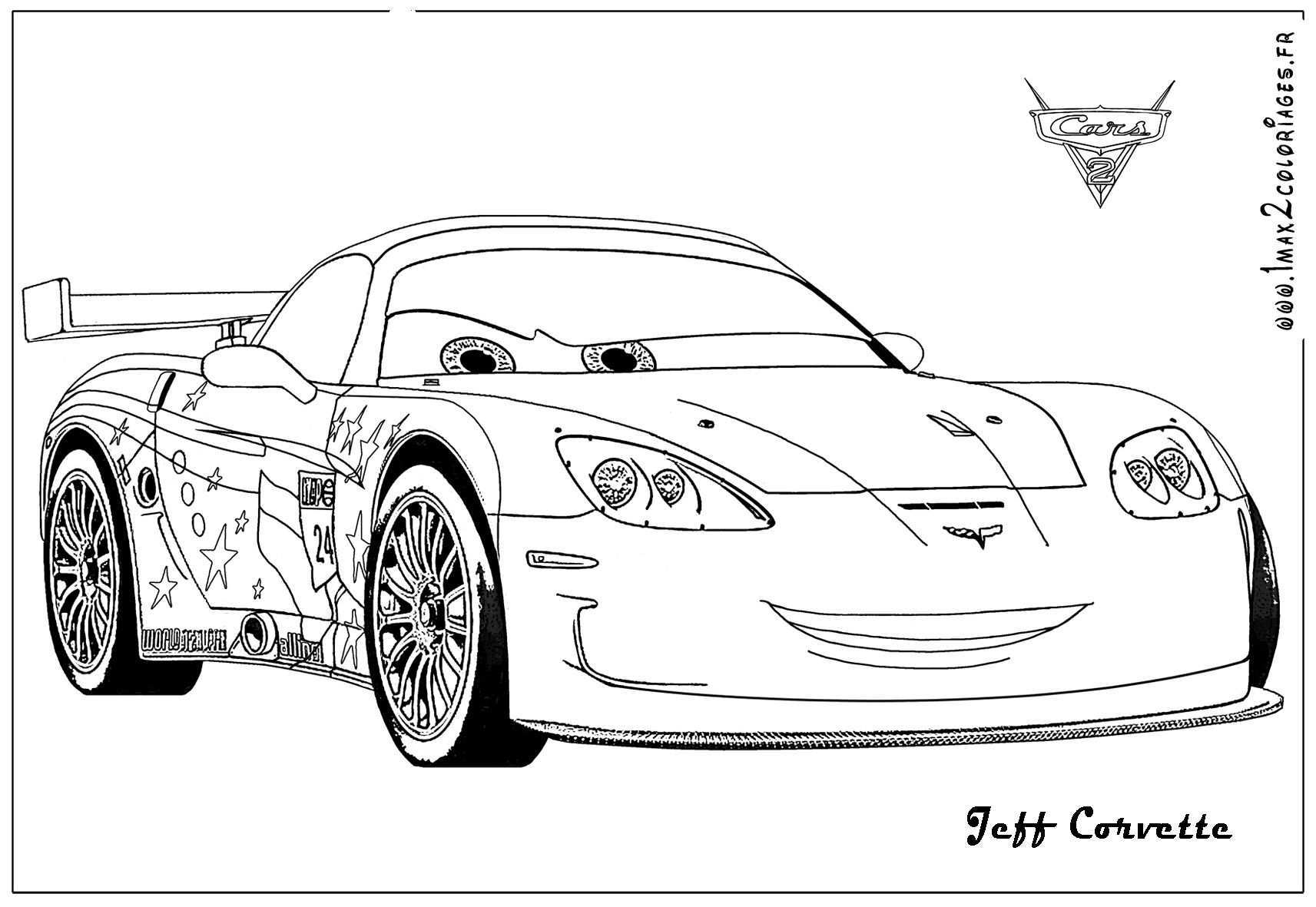 Cars 2 Jeff Corvette Coloring Page Coloring Pages Cars Coloring Pages Animal Coloring Pages