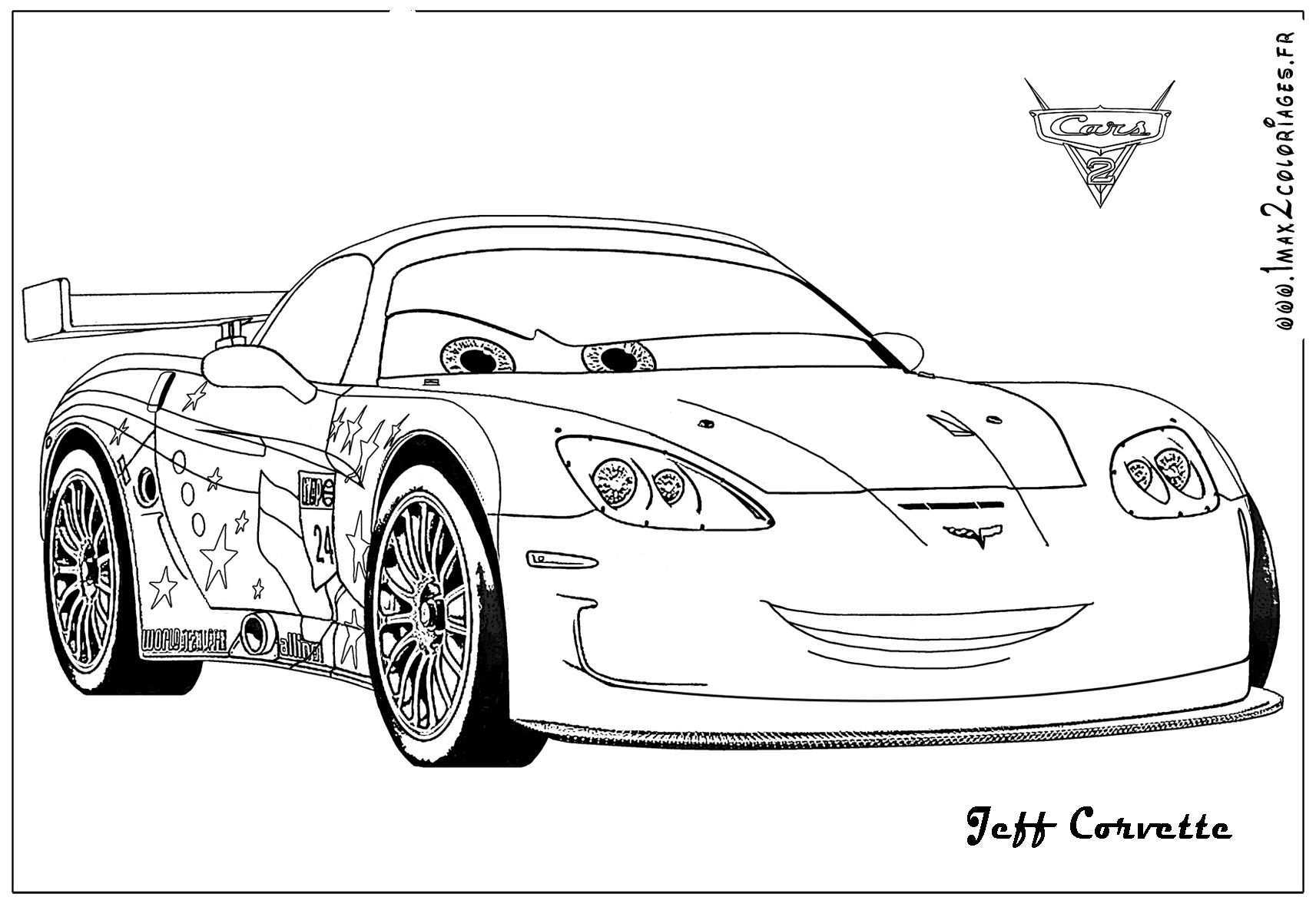 Cars 2 Jeff Corvette Coloring Page Coloring Pages Cars Coloring Pages Animal Coloring