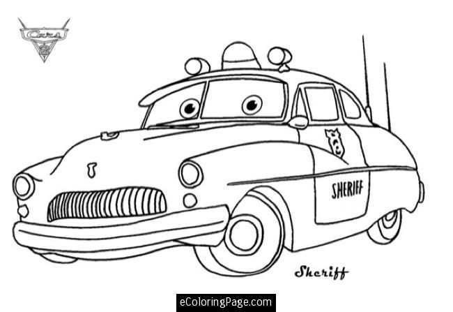 Cars 2 Printable Coloring Pages Cars The Sheriff Coloring Page Pixar Tow Mater Tow Tr