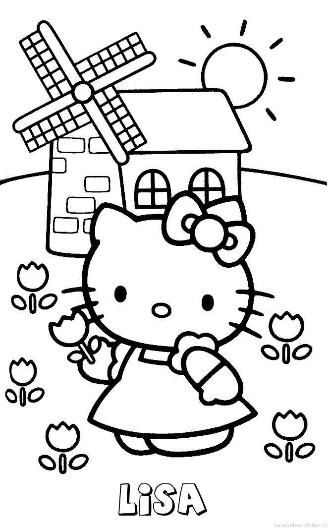 Lisa Hello Kitty Naam Kleurplaat