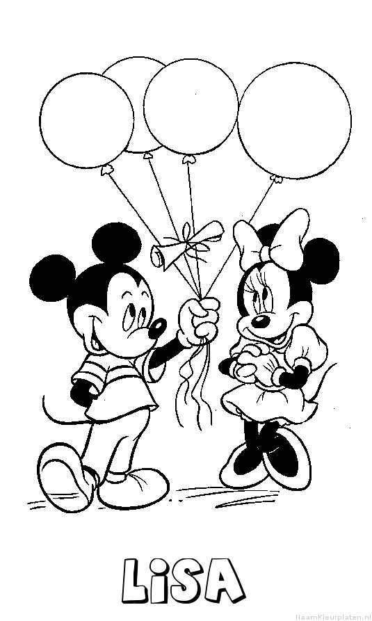Lisa Mickey Mouse Naam Kleurplaat