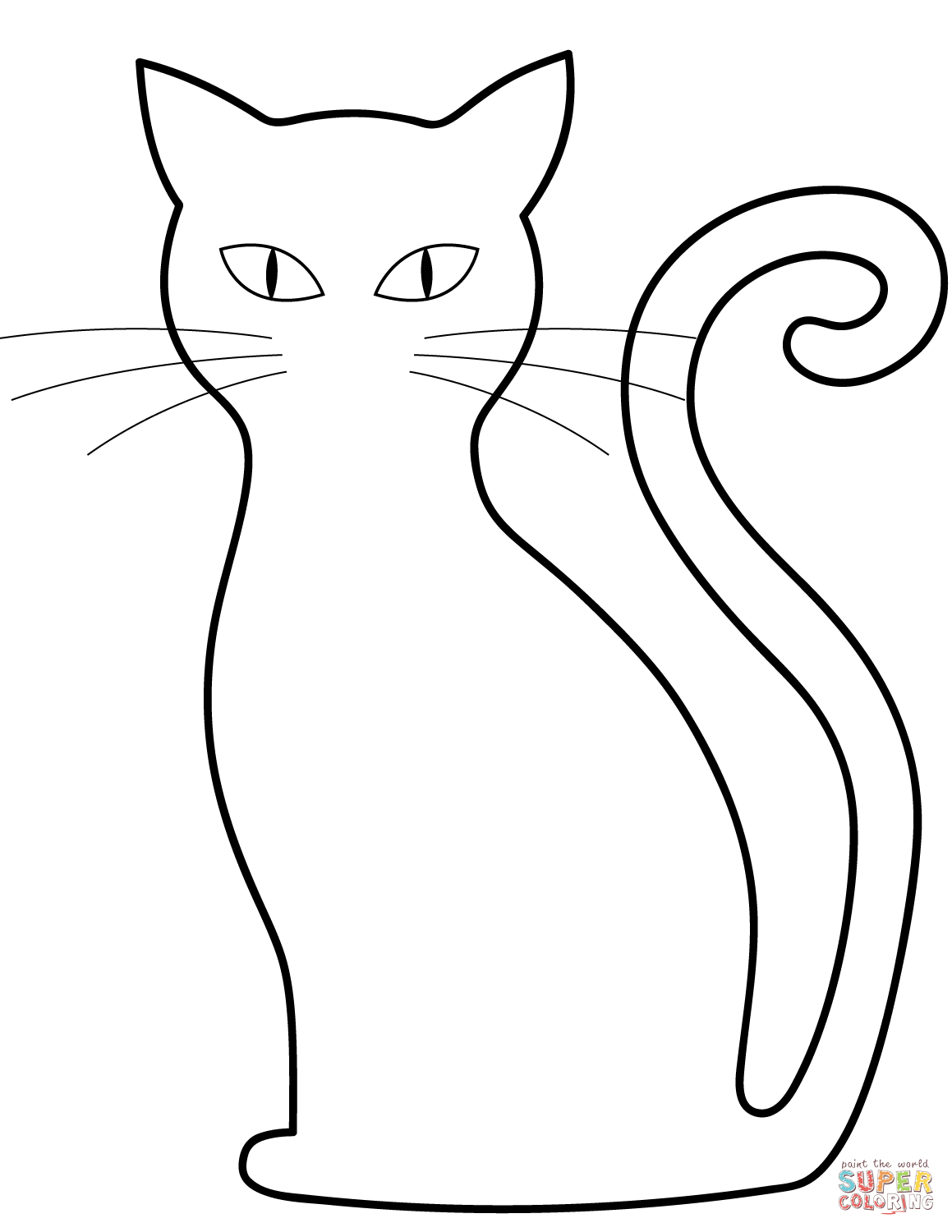 Zwarte Kat Kleurplaat Gratis Kleurplaten Printen Cat Coloring Page Black Cat Printable Cat Template