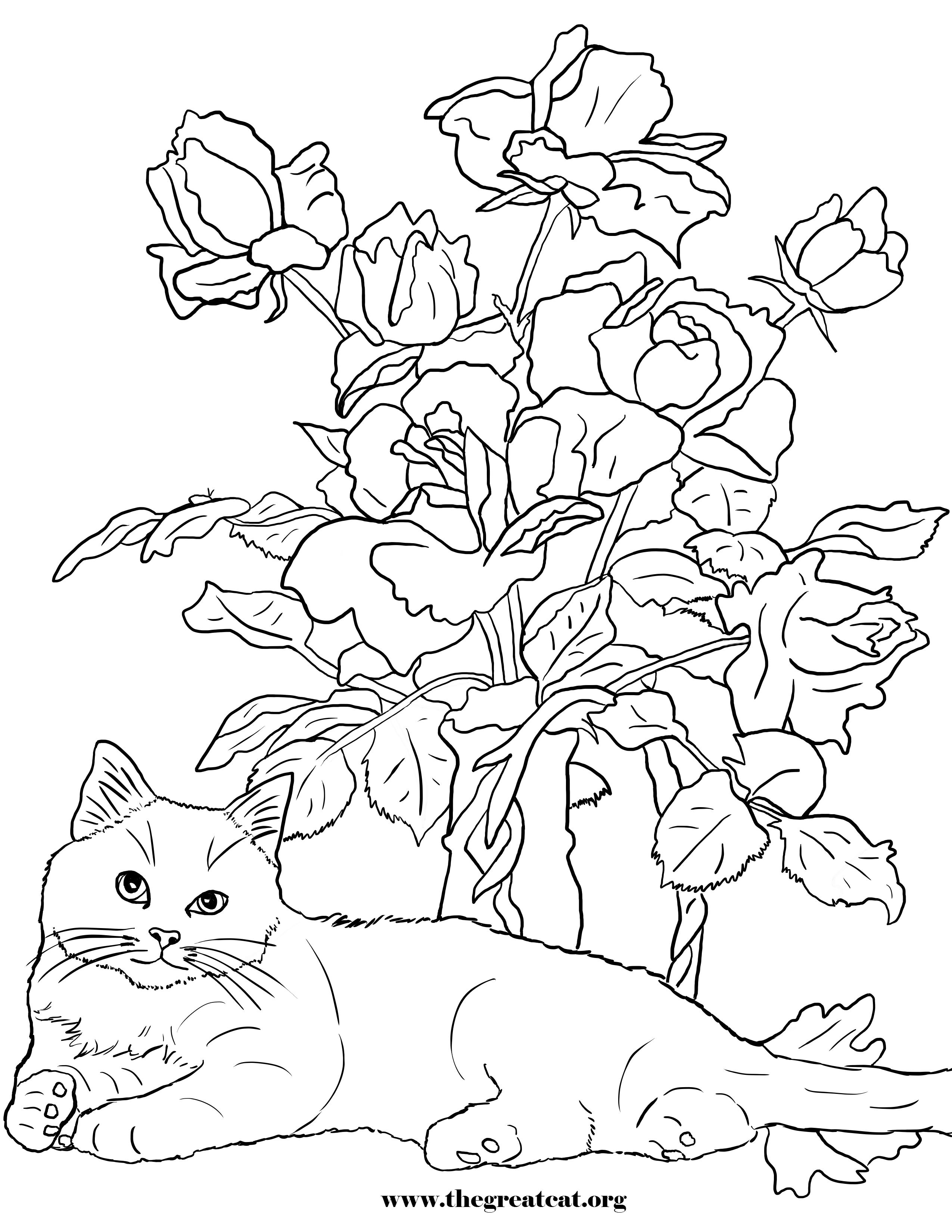 Cats And Flowers Coloring Book Cat Coloring Book Cat Coloring Page Coloring Books