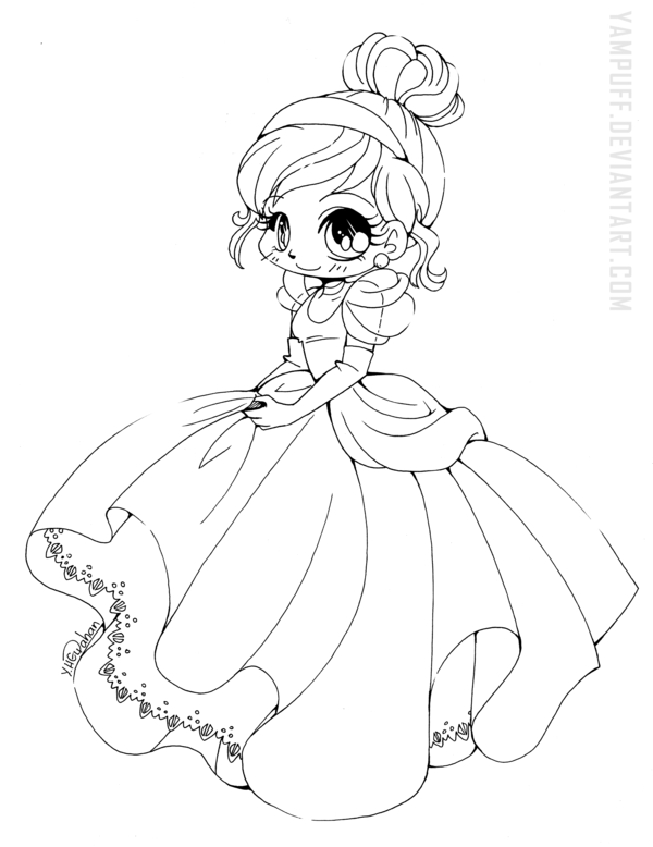 Cinderella Chibi Lineart By Yampuff On Deviantart Munequitos Para Colorear Libros Par