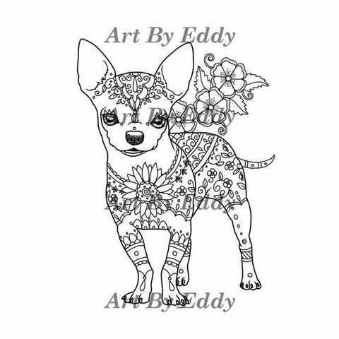 Chihuahua Coloring Book For All Ages Coloring Books Chihuahua Drawing Dog Coloring Page
