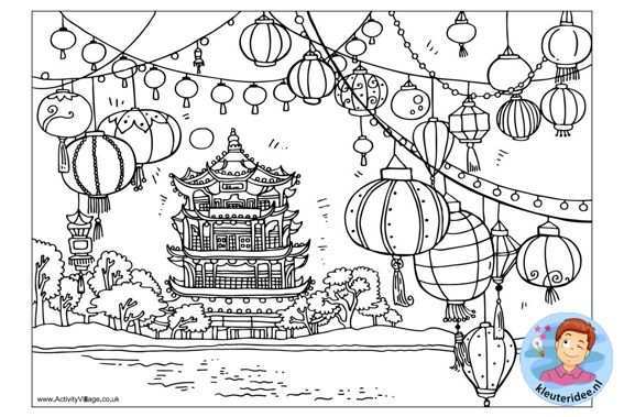 Kleurplaat Chinese Pagode Colorpage Chinese Pagode Kleuteridee Nl Kleurboek Chinese L