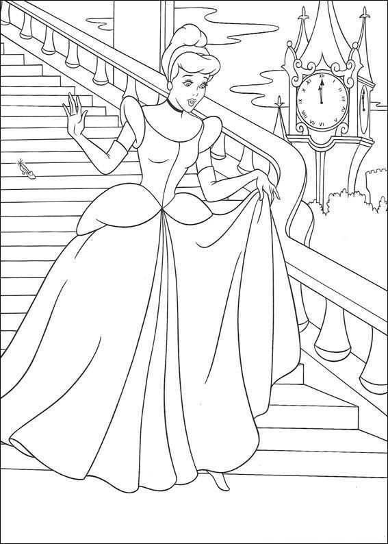 Kids N Fun Coloring Page Cinderella Cinderella Cinderella Coloring Pages Disney Princ