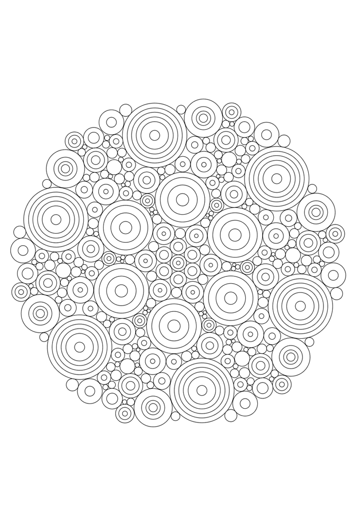 Inkleuren Van Zoveel Cirkels Een Uitdaging Mandala Kleurplaten Abstracte Kleurplaten