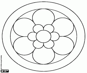 Mandala Met Een Eenvoudige Bloem Kleurplaat Mandala Kleurplaten Kleurplaten Eenvoudig
