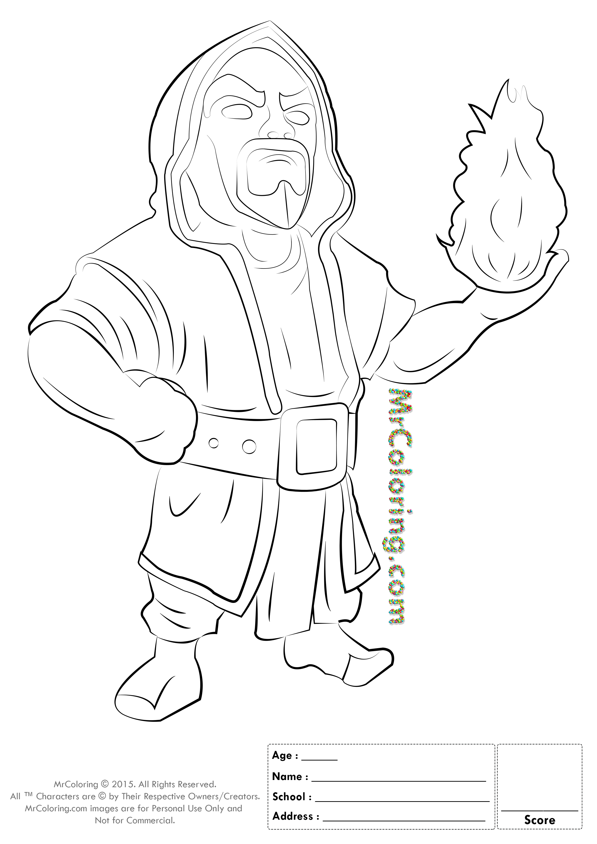 Clash Of Clans Wizard Coloring Pages 1 Clash Royale Drawings Clash Royale Coloring Pa