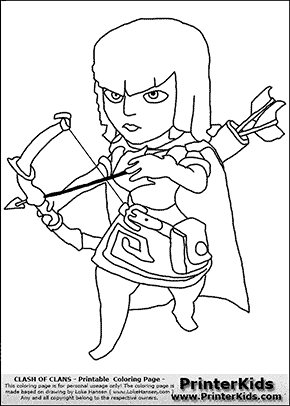 Clash Of Clans Archer Coloring Page Preview Kinderen Kinderen Opvoeden