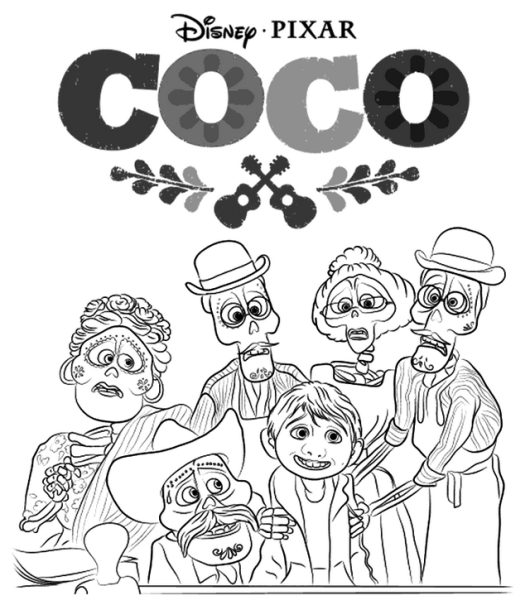 Coco Characters Disney Coloring Page Disney Coloring Pages Coloring Pages Coloring Pa