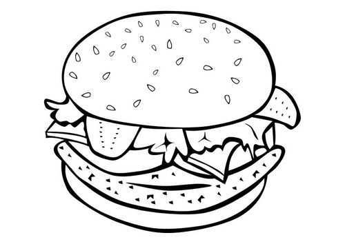 Coloring Page Hamburger Img 10108 Food Coloring Pages Food Coloring Food Clipart